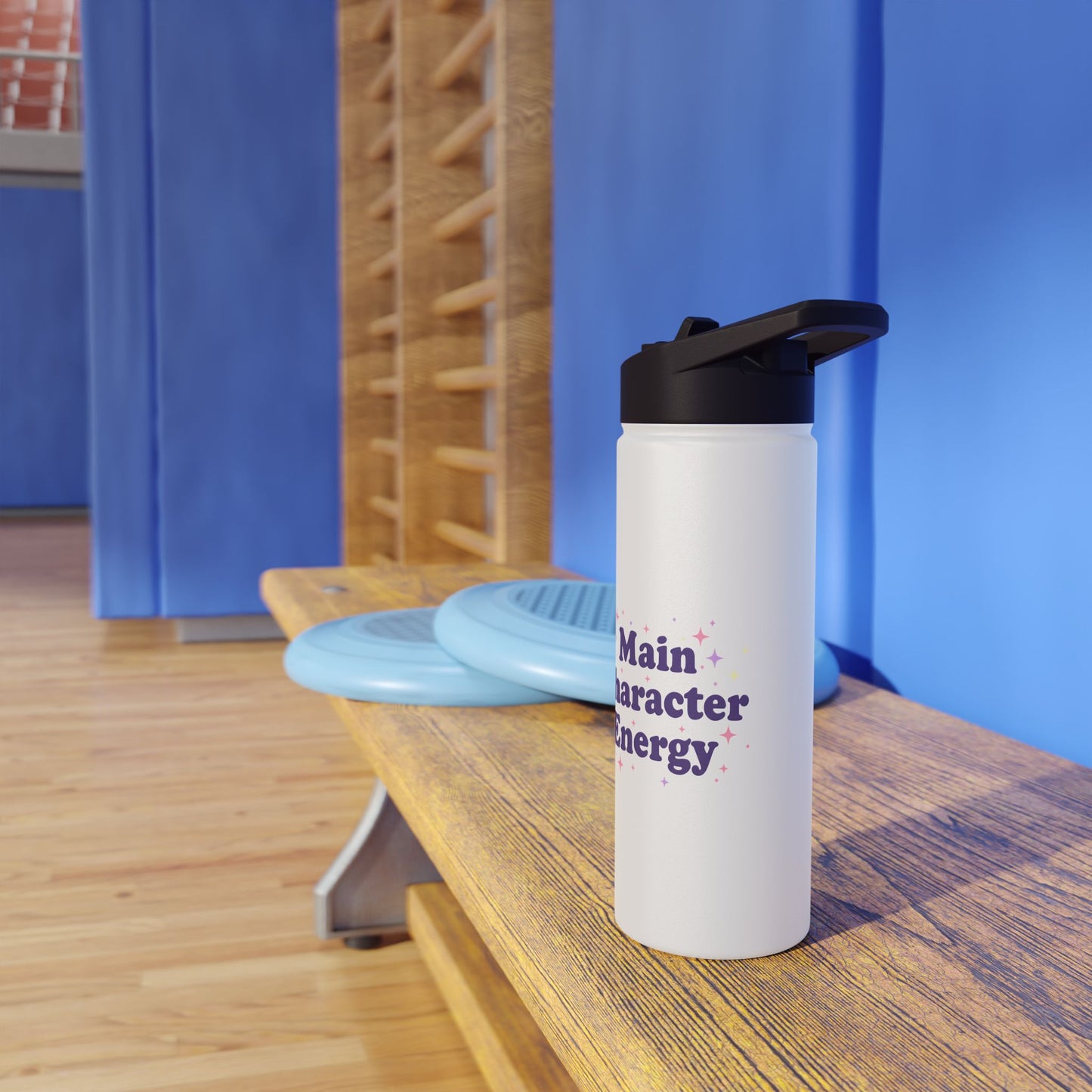 Main Character Energy – Aesthetic Stainless Steel Water Bottle | Motivational & Trendy Hydration Gift