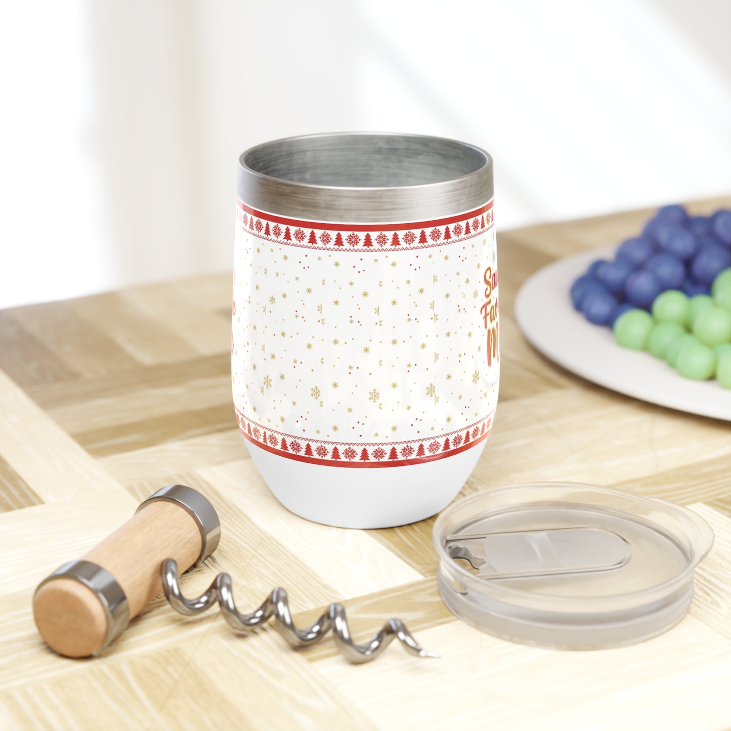 Santa’s Favorite Mom – Christmas Wine Tumbler | Holiday Gift for Moms, Cozy Stainless Steel Cup