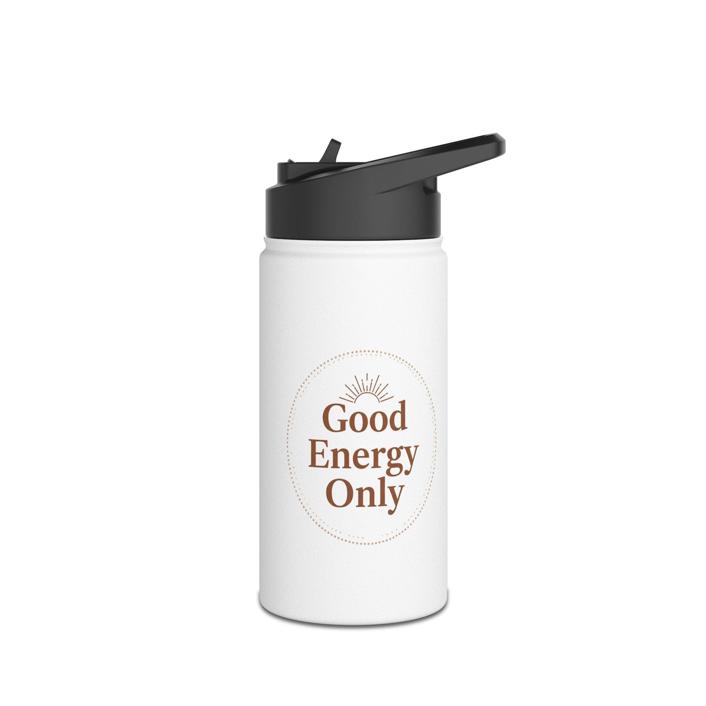 Good Energy Only – Boho Stainless Steel Water Bottle | Mindful Hydration, Yoga & Wellness Gift