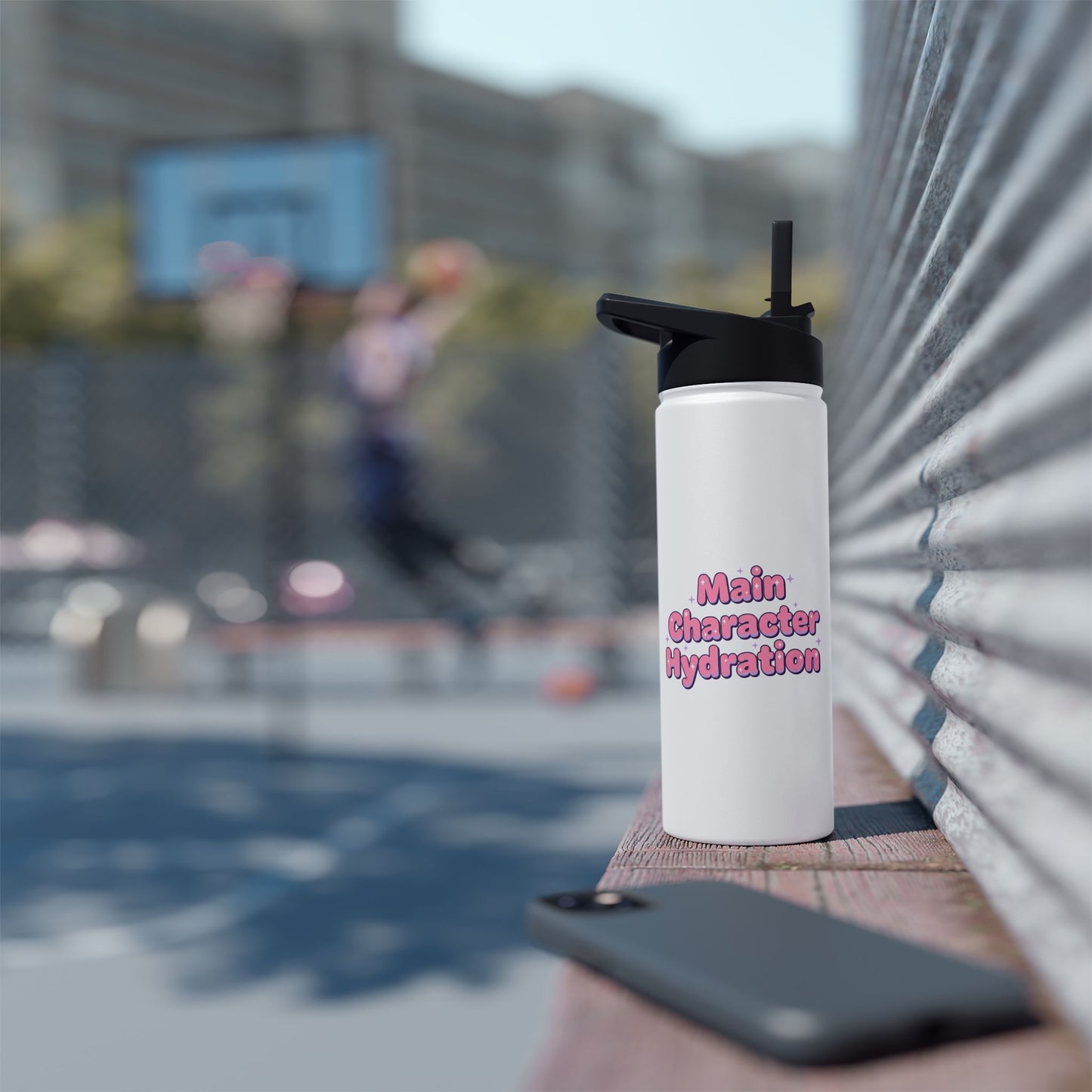 Main Character Hydration – Stainless Steel Water Bottle | Cute Motivational Fitness Bottle & Gift for Her