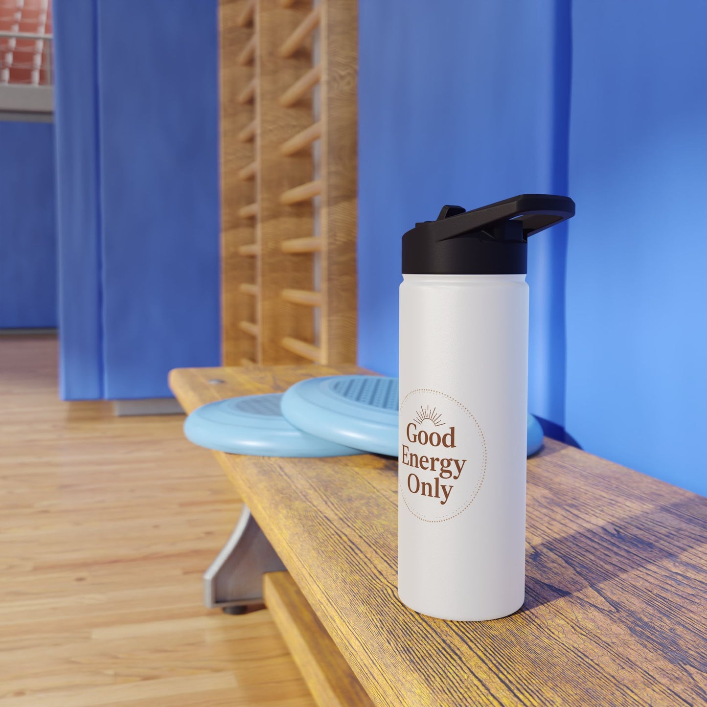 Good Energy Only – Boho Stainless Steel Water Bottle | Mindful Hydration, Yoga & Wellness Gift