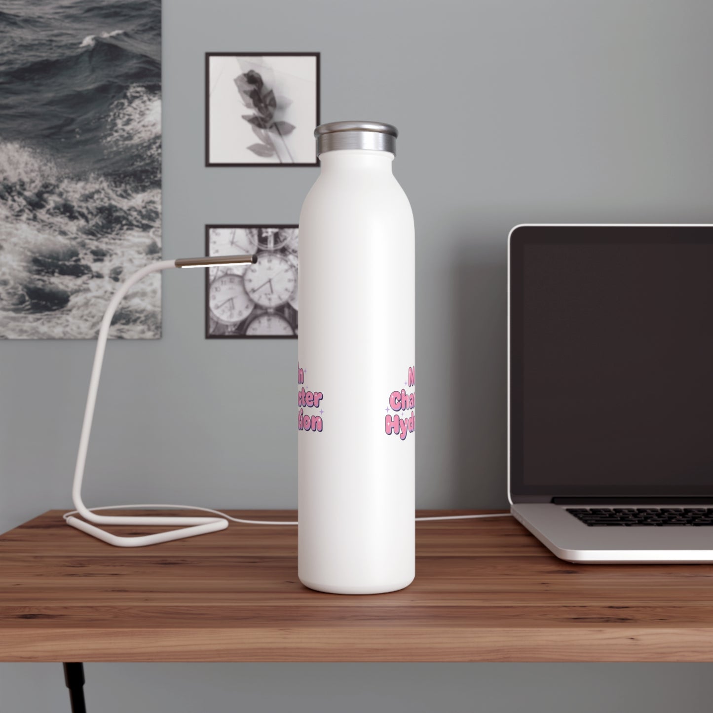 Main Character Hydration – Slim Stainless Steel Water Bottle | Aesthetic Motivational Gift for Her