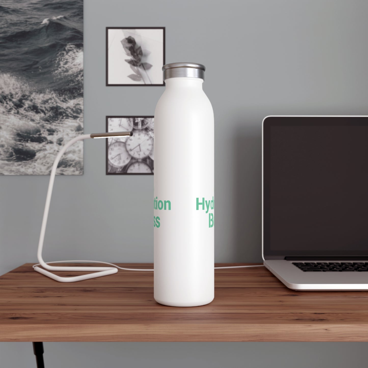 Hydration Boss – Slim Stainless Steel Water Bottle | Motivational Gift for Fitness & Office